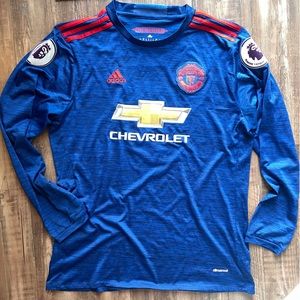 Adidas Manchester United Blue Jersey - Men’s XL Long Sleeve